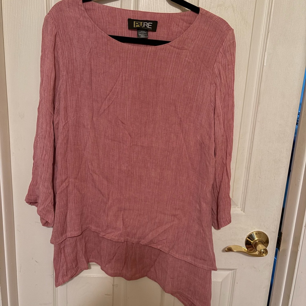Pur Women's Mauve Asymmetrical Blouse